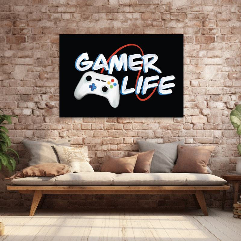 Art contemporain abstrait Gamer Life, H 60 po x l 40 po