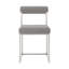 Ensemble de deux chaises d'appoint de salle à manger rembourrées en polyester gris et argent-1365709032-1365709039
