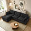 Canapé d'angle modulaire de luxe en forme de L avec pouf amovible et revêtement en chenille-134010565
