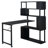 Home Office Computer Desk L-Shaped Corner Table, Rotating Computer Table With 5-Tier Bookshelf, Four Installation Methods, Lockable Casters (Black)