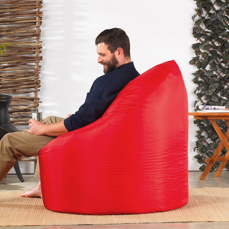 Polyester Outdoor Friendly Refillable Bean Bag Chair, Red