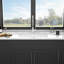 Évier de lavabo en céramique 32 "- blanc, à rayures pour une utilisation de cuisine avec un look classique