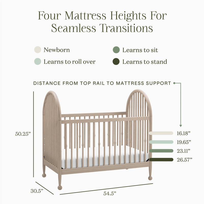 Greenguard Gold Certified 3 -in-1 Convertible Crib, Washed Pine