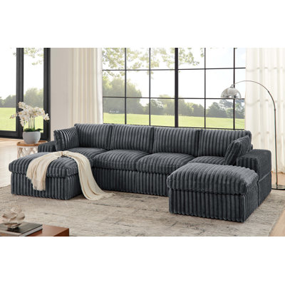 134'' Cloud-Velvet Modular Sectional