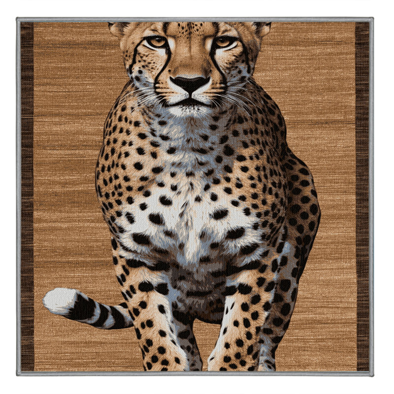  Tapis lavable de grands guépards de la République de Chine, Carré 8 pi