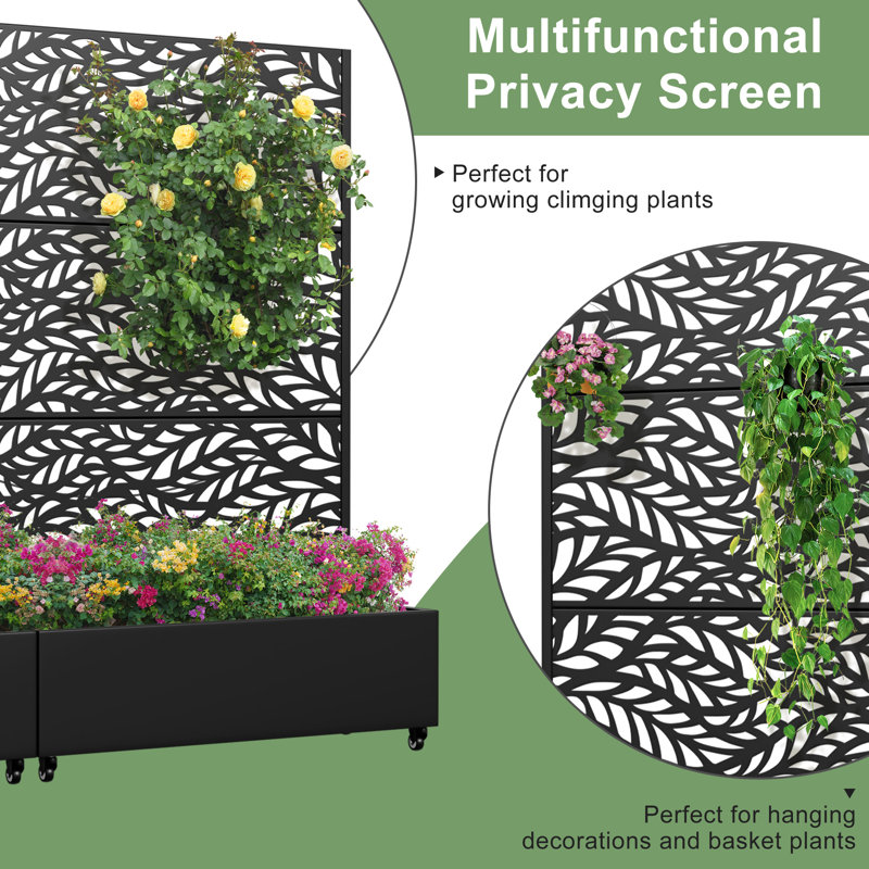 Boîte à fleurs en métal galvanisé avec treillis