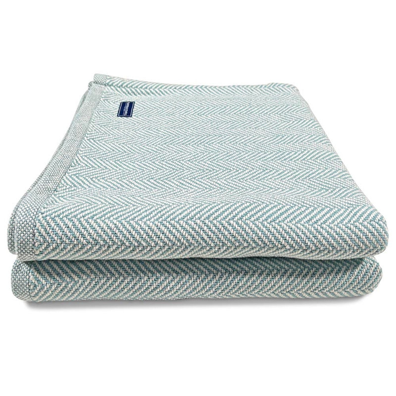 Penobscot Cotton Blanket, 72" x 96", Teal