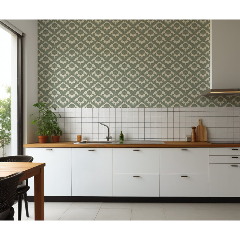 Drawing Room Leaf - Sage Green Wallpaper