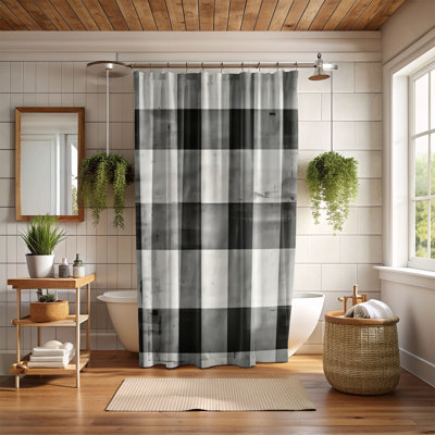 Rideau de douche Faded Tartan - Premium