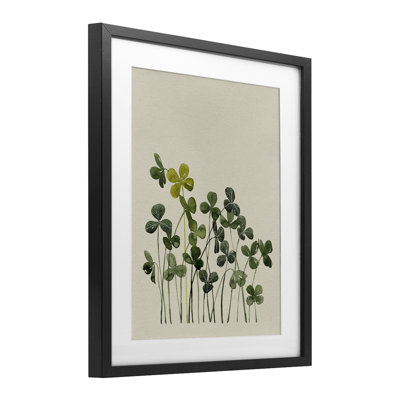 «Hidden Gems Clovers», reproduction sous verre encadrée, design par Grace Popp