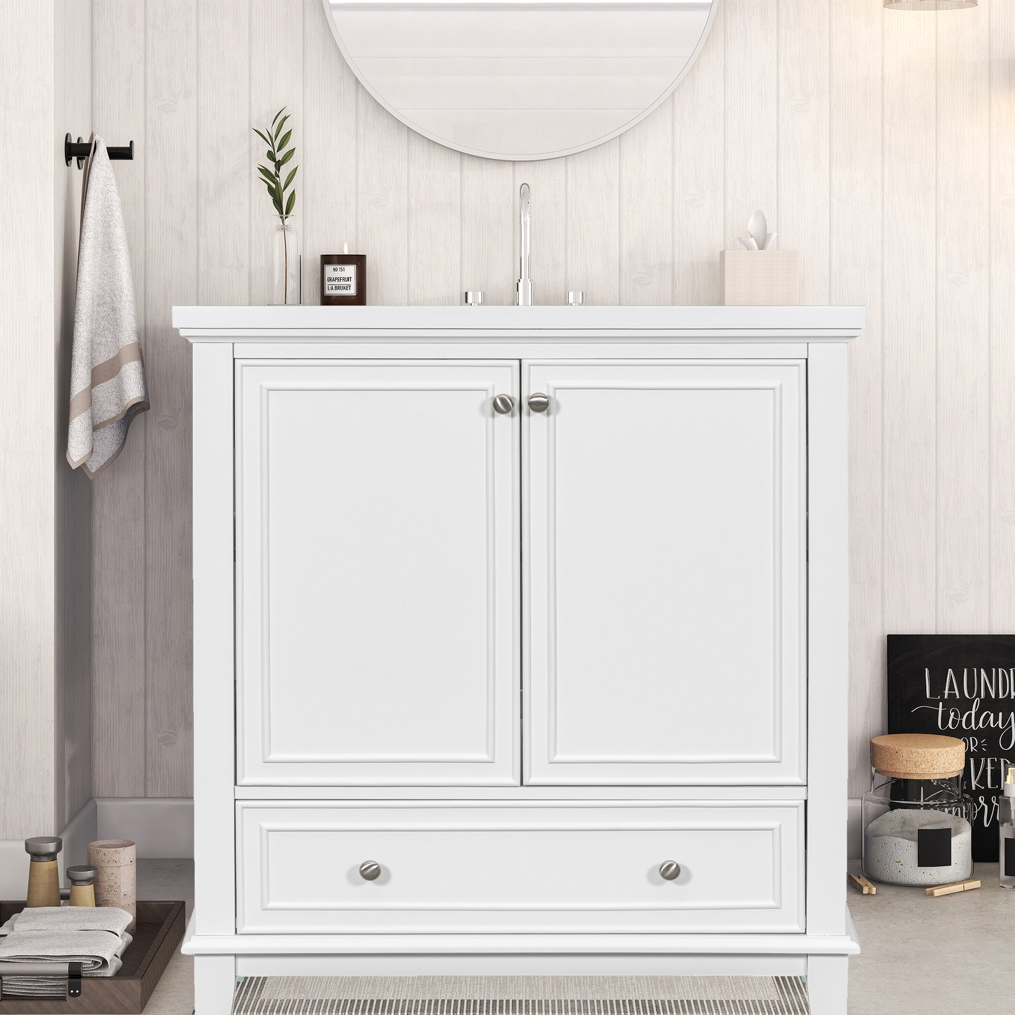 Winston Porter Mhora 30 Free Standing Single Bathroom Vanity With