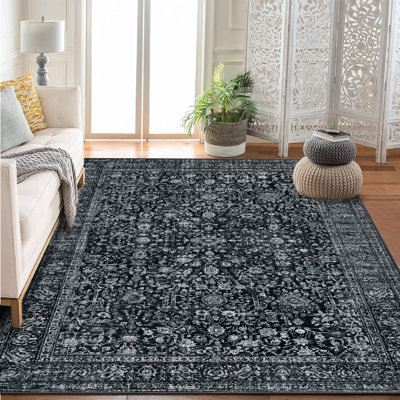 Tapis bohème floral rétro lavables