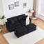 Canapé en velours côtelé 2 places avec 2 coussins de dossier, 2 coussins décoratifs et deux repose-pieds, Canapé confortable pour salon-1946026716