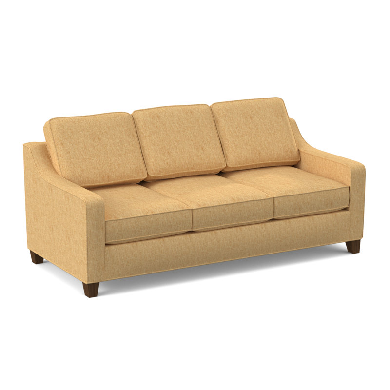 Clark 82" Square Arm Sofa with Reversible Cushions, Dorset Camel, Montana Walnut