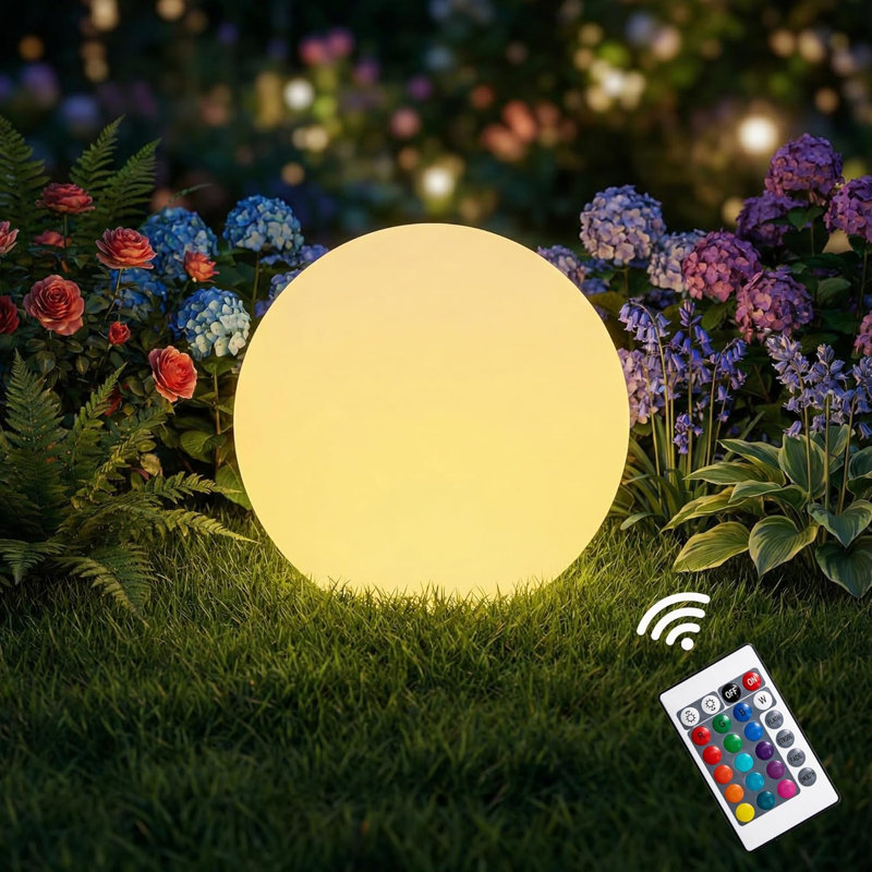8 Inch Solar Globe Lights Outdoor Waterproof, LED Solar Ball Light