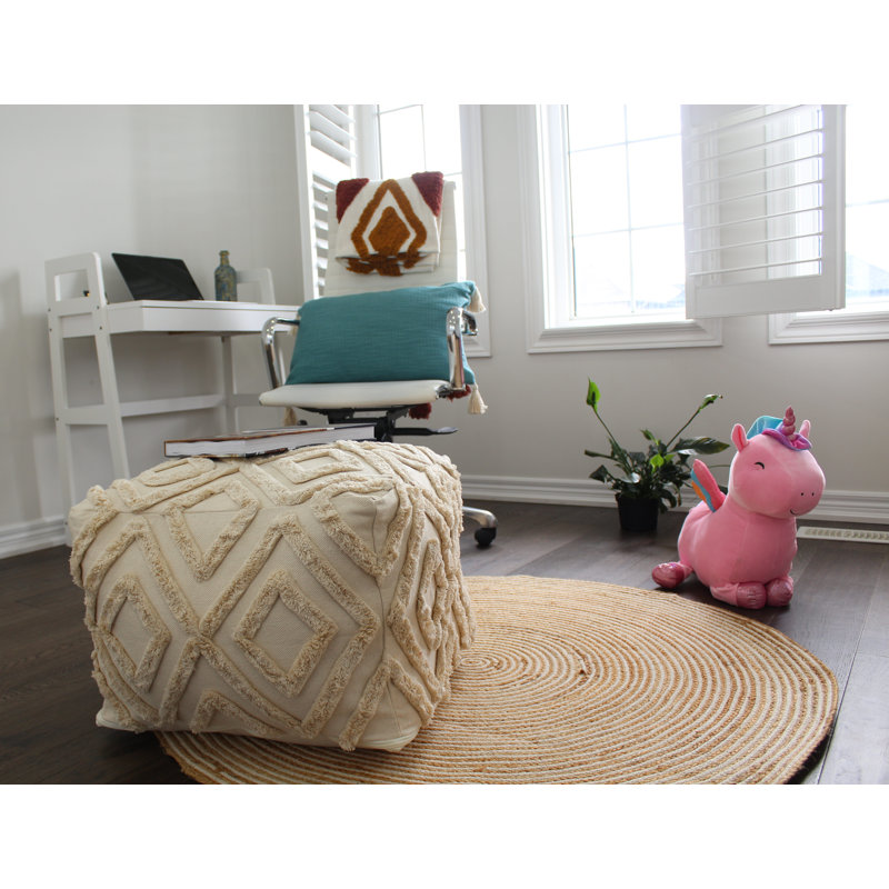 Tapis ivoire naturel rond en jute