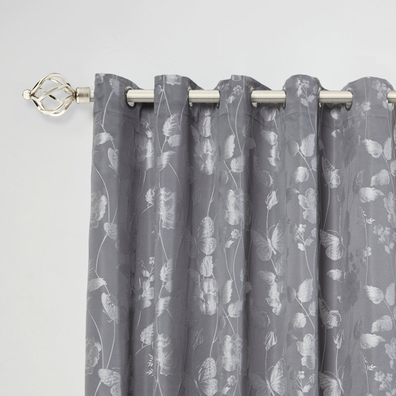 Abeer Extendable Eyelet Curtain Pole and Hardware Set, 1.2 - 2.1m, Brushed Silver