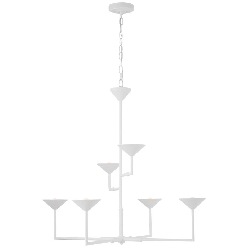 Eleanor 6 - Light LED Chandelier, 41" H x 46.75" W x 46.75" D, Plaster White