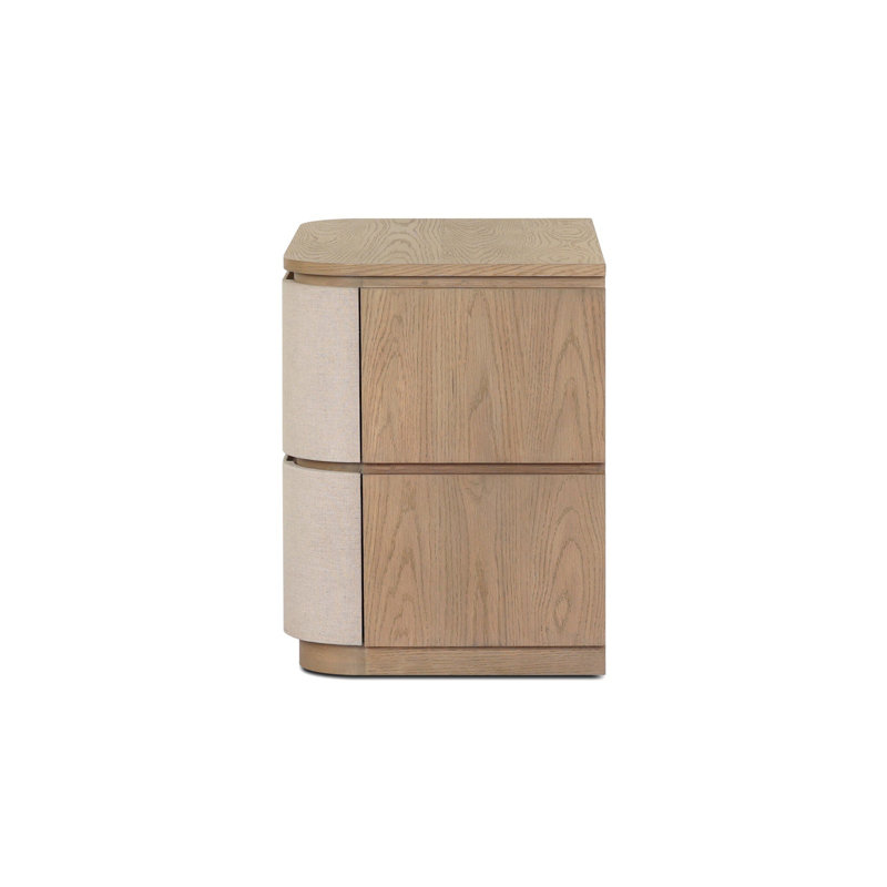 Mariella Nightstand-Beige Painted Linen