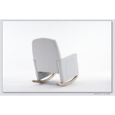 Chaise berçante en coton et lin avec repose-pieds réglable