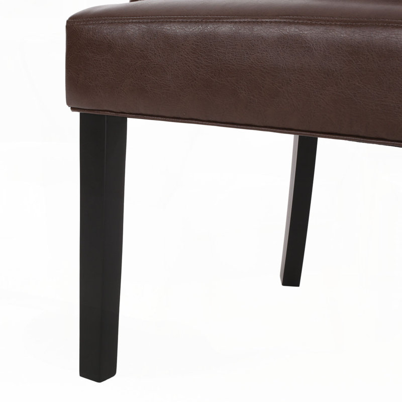 Chaise d'appoint rembourrée Wynsum, Brun foncé polyuréthane