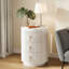 3 Drawers Nightstand, Modern Round Side End Table with Storage