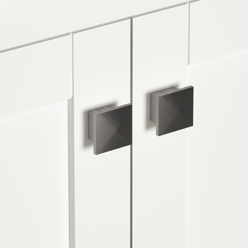 Meuble-lavabo autoportant 36 po Anvay en blanc mat avec plateau en marbre de Carrare, Marbre de Carrare blanc, Blanc mat
