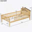 Lit plateforme simple en bois avec tête de lit en forme de maison enchanteresse, éclairage à DEL intégré et rangement pratique intégré pour une chambre à coucher de rêve.-445677981
