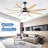 76 Inch Ceiling Fan With Lights Remote Control 8 Solid Wood Blades With 18W Dimmable Led Light