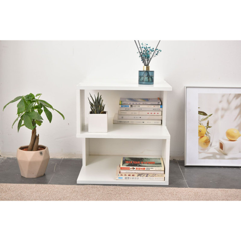 White 2Layer Simple Household Bookshelf