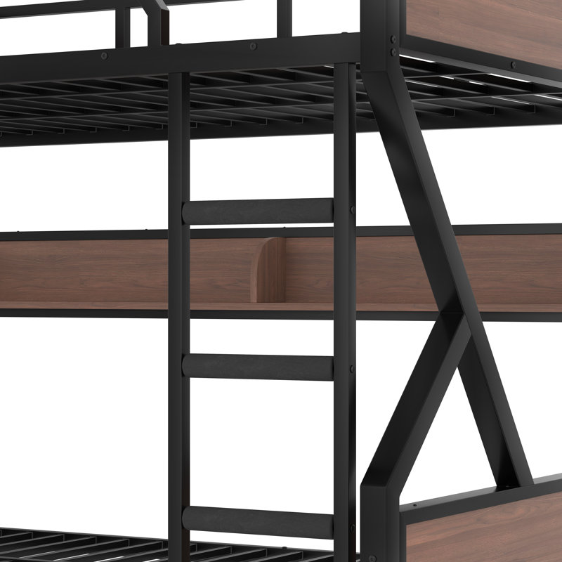 Lit superposé moderne avec tablettes de rangement et éclairage DEL Galor