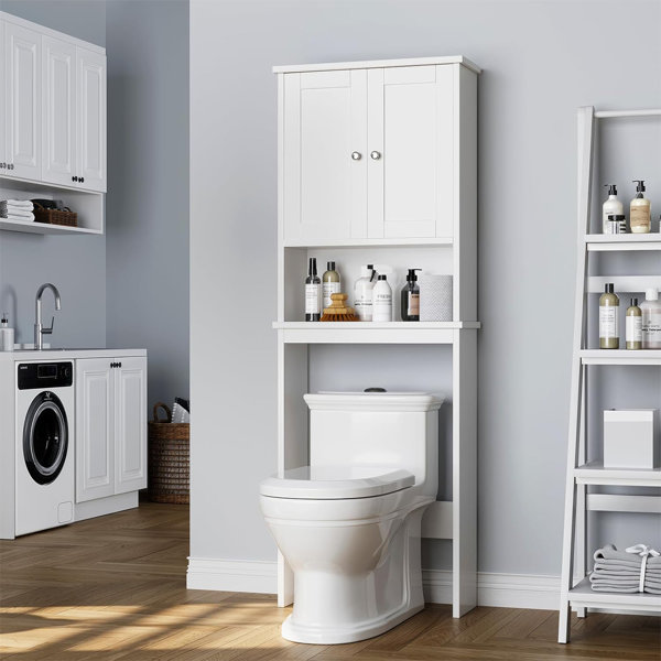 Behren 65.4'' H x 23.6'' W x 9.1'' D Freestanding Over-the-Toilet Storage Ebern Designs Finish: White