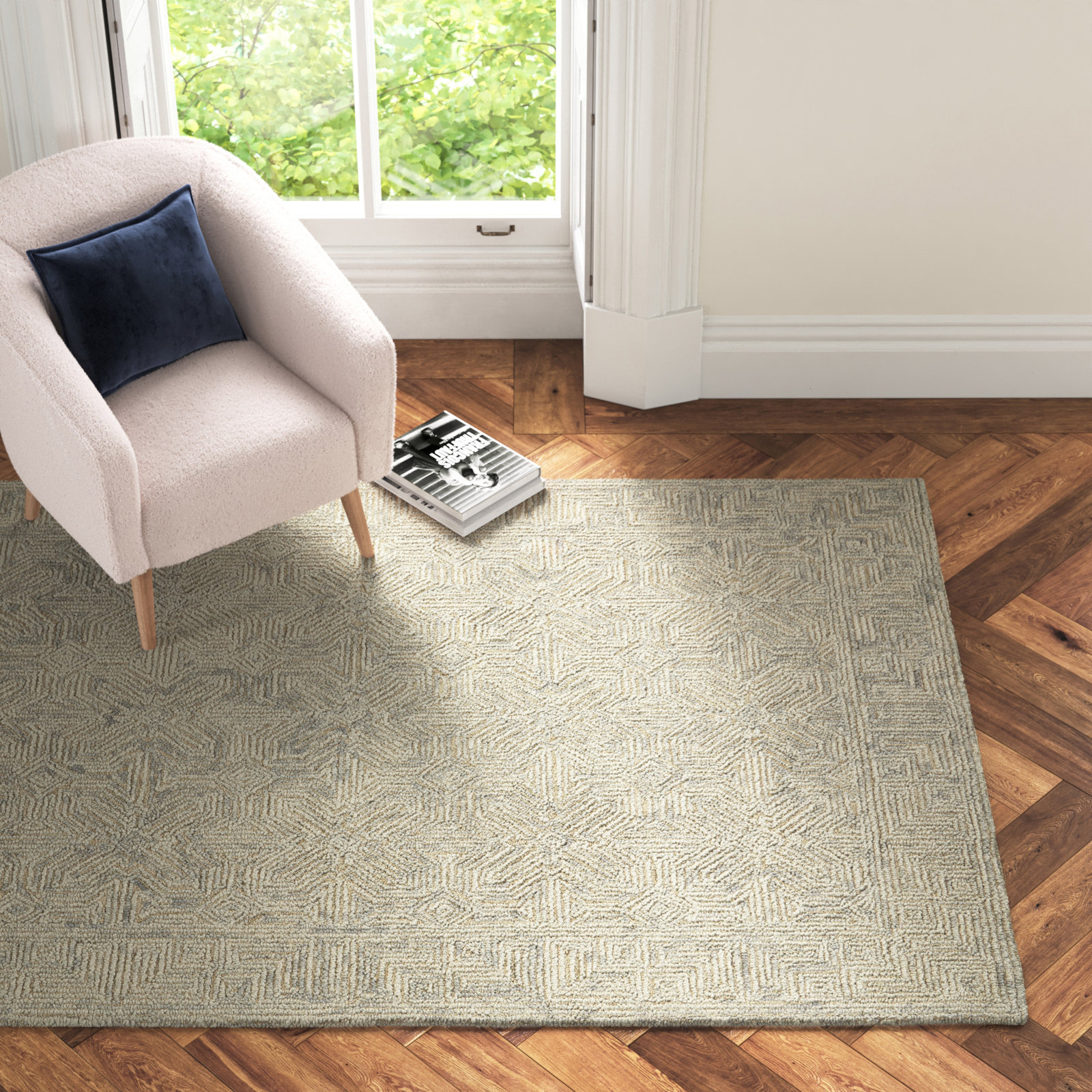 Joseph Beige Hand-Tufted Wool Rug, Rectangle 8'3' x 11'6"