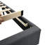Grand lit plateforme tapissier, tête de lit capitonnée en lin, ports USB, poches latérales, sans sommier - gris foncé-2021238108-2021238109