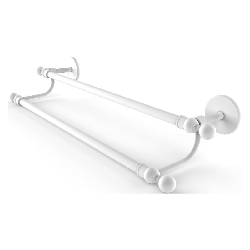 Double barre à serviettes murale Goble, 24 po, Blanc mat