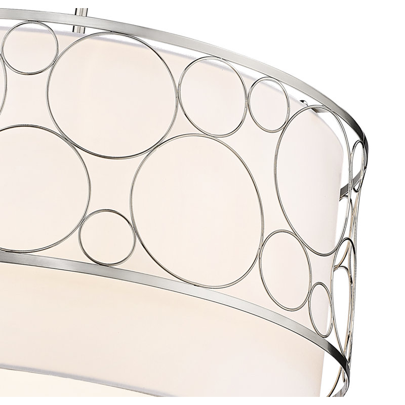 Luminaire suspendu 4 lumières Kendall, Nickel brossé