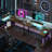 Baford L-shaped Computer Desk with Power Outlet, Gaming Desk with Monitor Stand and Shelves-464828178-468195737