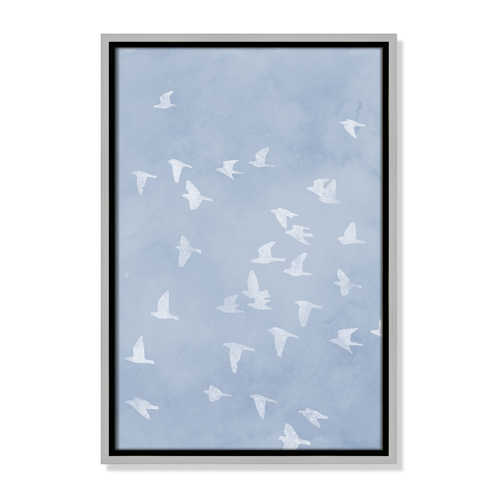 Flying Friends Print by Marcus Prime, 13.5'' W x 19.5'' H, Silver Floater