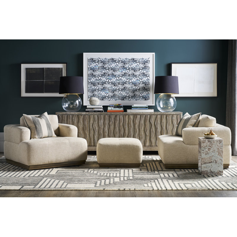 Denison Ottoman, Dove Gray, Nadia Steam