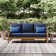 Brunswick 75.5'' Wide Teak Patio Sofa with Cushions