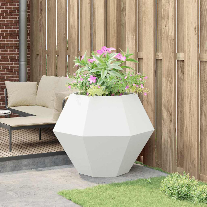  Planter Steel, 80cm H x 100cm W x 100cm D, White