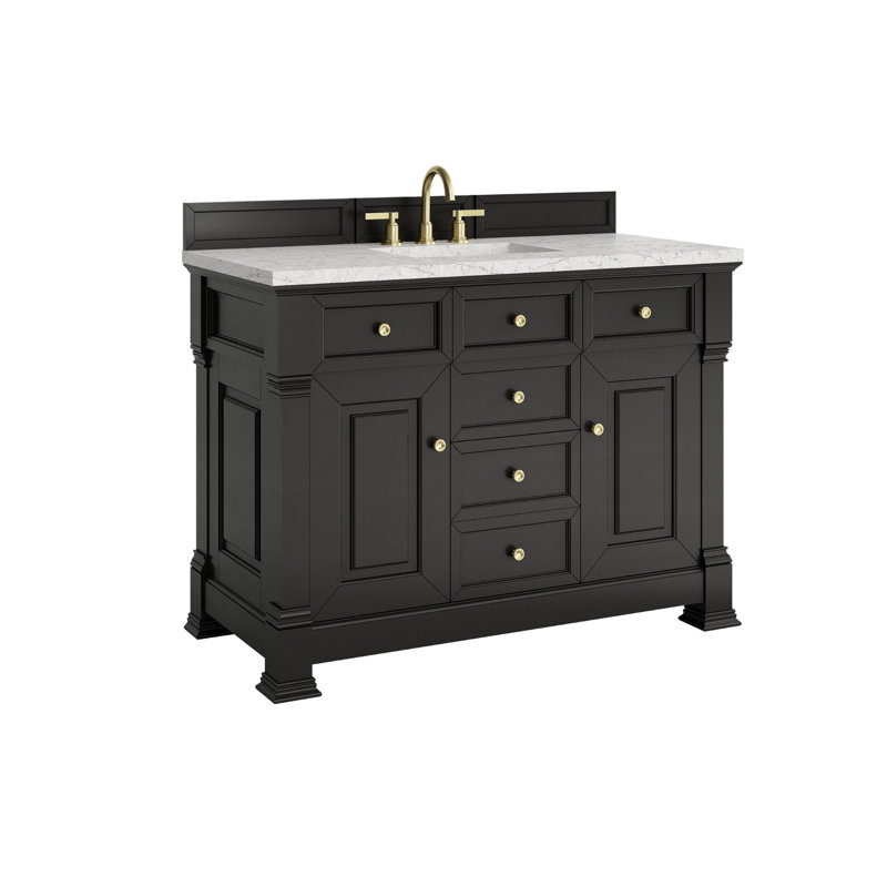 Brookfield 48'' W Single Vanity, Eternal Jasmine Pearl, Widespread, Black Onyx