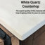 60 po L x P 22 po Meuble-lavabo rustique pour salle de bain avec comptoir en quartz blanc et miroirs - sections à fermeture en douceur, teinture pour griffes, deux armoires de rangement pour salle de bain double de 60 po avec composants de 22 po-2064328391