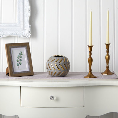Vase de table en céramique gris intérieur / extérieur