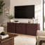 Buffet 103 po à 3 côtés avec panneaux épais de 2 po et dessus en faux marbre, meuble télé 2 portes avec rangement Buffet-1601478390