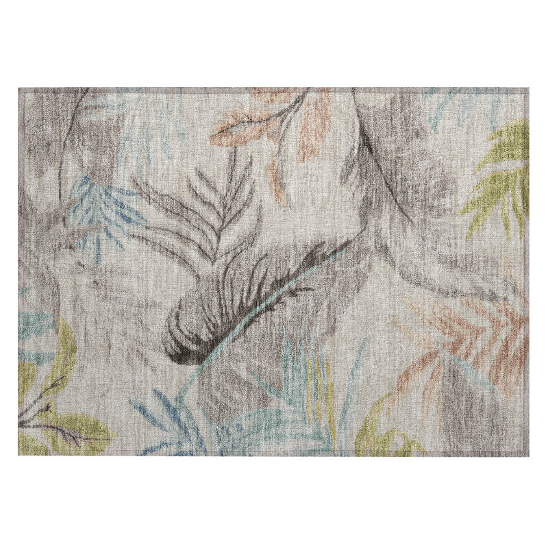 Tapis floral intérieur / extérieur lavable à la machine Chantille ACN2768, 2 pi 6 po x 3 pi 10 po