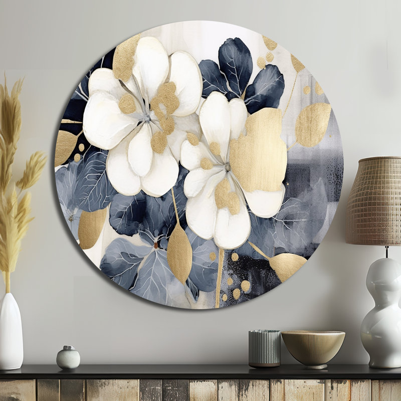 Matys - art floral rond en métal, H 16 po x l 16 po