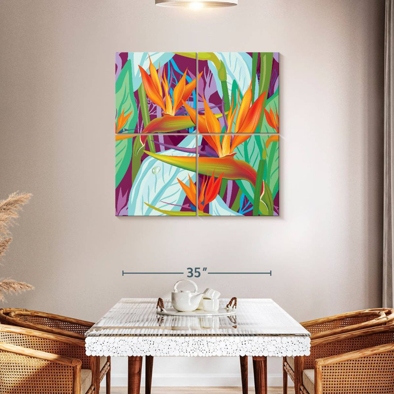 Harnek Strelitzia Flower Pattern, 38" H x 38" W