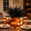 Fausse fleur artificielle noire d'Halloween-465707783