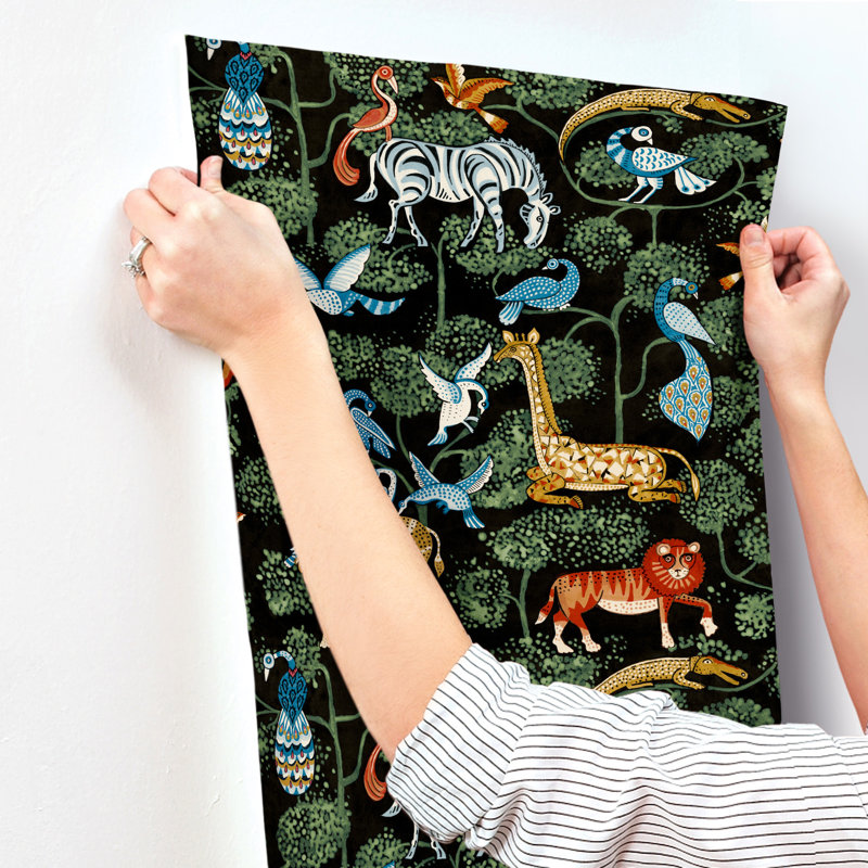 Rigby Jungle Animals Wallpaper, Black